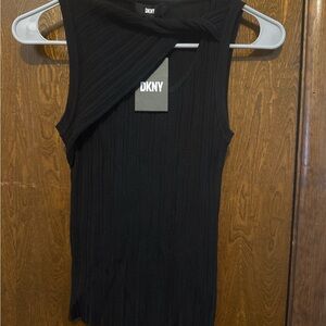 DKNY Ribbed Black Tank Top
